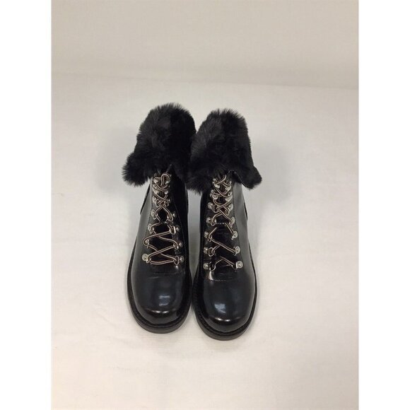 INC INTERNATIONAL CONCEPTS Womens Size 8M Hannia Wedge Boots Faux Fur Black - Picture 1 of 6